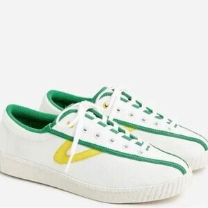 Tretorn White and Green Sneakers